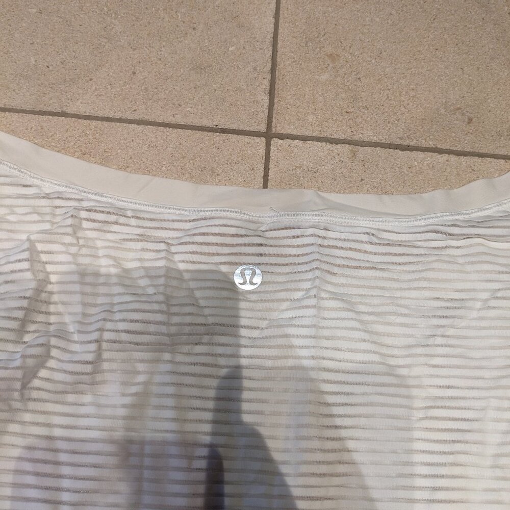 Lululemon White Sheer long sleeve shirt